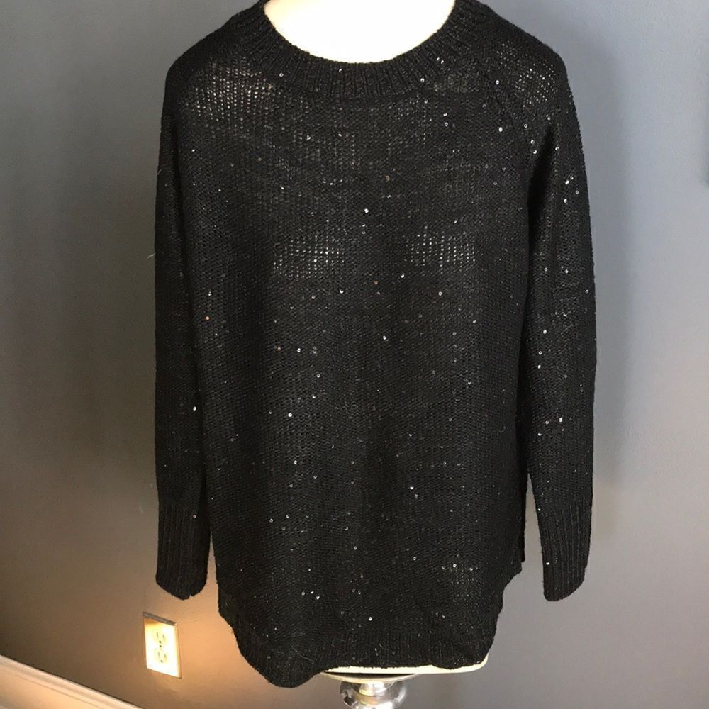 Banjul black sequin lightweight sweater, S/M